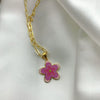 Wholesale Multilayer Minimalist Oil Drop Flower Pendant Necklace With Paper Clip Chain Titanium Steel 18K Gold Electroplated Unisex
