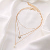 Wholesale Multilayer Pearl Diamond Butterfly Pendant Necklace For Ladies In Ins Style Alloy Material With Electroplating