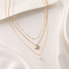 Wholesale Multilayer Pearl Diamond Butterfly Pendant Necklace For Ladies In Ins Style Alloy Material With Electroplating