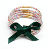 Wholesale Multilayer Silicone Gold Powder Ribbon Bracelet Suit With Bow And Geometric Pattern For Women