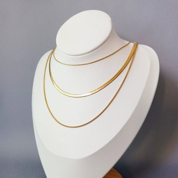 Wholesale Multilayer Stacked Geometric Electroplated Titanium Steel Blade Chain Necklace For Women And Men