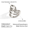 Wholesale Multilayer Stainless Steel Geometric Ring With 18K Real Gold Handmade And Electroplating For Women