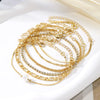 Wholesale Multilayer Twist Chain Snake Bone Chain Bracelet Set Alloy Geometric Pattern Inlaid Rhinestone Pearl For Women