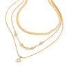 Wholesale Multilayered Geometric Stainless Steel And Titanium Steel Electroplated Necklace For Women