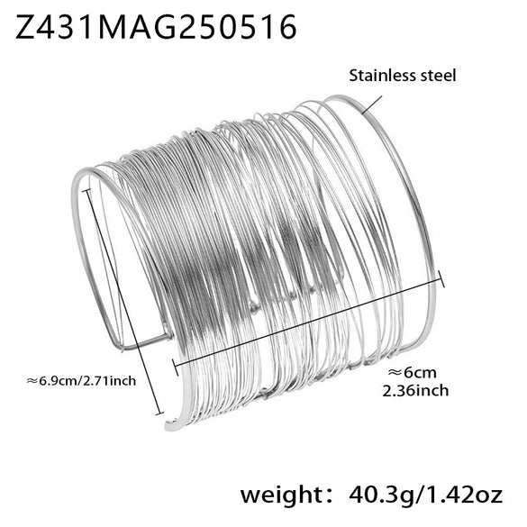 Wholesale Multilayered Geometric Stainless Steel Electroplated Bracelet Set For Women
