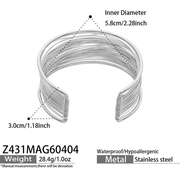 Wholesale Multilayered Geometric Stainless Steel Electroplated Bracelet Set For Women