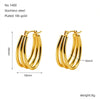 Wholesale Multilayered Hoop Earrings Ushaped Stainless Steel Geometric Electroplated For Women