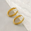 Wholesale Multilayered Hoop Earrings Ushaped Stainless Steel Geometric Electroplated For Women