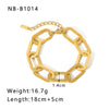 Wholesale Multistyle Thick Chain Personality Hip Hop Punk Style Stainless Steel Handmade Woven Geometric Bracelet With 24K Real Gold Electroplating