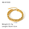 Wholesale Multistyle Thick Chain Personality Hip Hop Punk Style Stainless Steel Handmade Woven Geometric Bracelet With 24K Real Gold Electroplating
