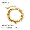 Wholesale Multistyle Thick Chain Personality Hip Hop Punk Style Stainless Steel Handmade Woven Geometric Bracelet With 24K Real Gold Electroplating