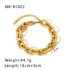 Wholesale Multistyle Thick Chain Personality Hip Hop Punk Style Stainless Steel Handmade Woven Geometric Bracelet With 24K Real Gold Electroplating