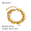 Wholesale Multistyle Thick Chain Personality Hip Hop Punk Style Stainless Steel Handmade Woven Geometric Bracelet With 24K Real Gold Electroplating