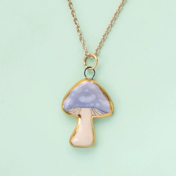 Wholesale Mushroom Food Pendant Necklace Copper Electroplated Ochain Unisex Simple Style
