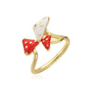Wholesale Mushroom Ring Copper Dripping Oil Fruit Pattern For Women