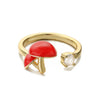 Wholesale Mushroom Ring Copper Dripping Oil Fruit Pattern For Women