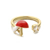Wholesale Mushroom Ring Copper Dripping Oil Fruit Pattern For Women