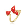 Wholesale Mushroom Ring Copper Dripping Oil Fruit Pattern For Women