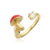Wholesale Mushroom Ring Copper Dripping Oil Fruit Pattern For Women