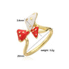 Wholesale Mushroom Ring Copper Dripping Oil Fruit Pattern For Women