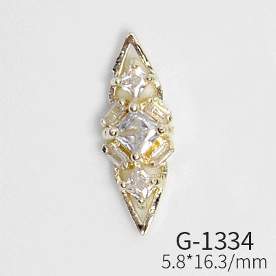 Wholesale Nail Art Pendant With Zircon Real Gold Electroplated Metal Moon Bow Butterfly Design