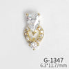 Wholesale Nail Art Pendant With Zircon Real Gold Electroplated Metal Moon Bow Butterfly Design