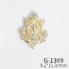 Wholesale Nail Art Pendant With Zircon Real Gold Electroplated Metal Moon Bow Butterfly Design