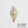 Wholesale Nail Art Pendant With Zircon Real Gold Electroplated Metal Moon Bow Butterfly Design