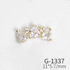 Wholesale Nail Art Pendant With Zircon Real Gold Electroplated Metal Moon Bow Butterfly Design