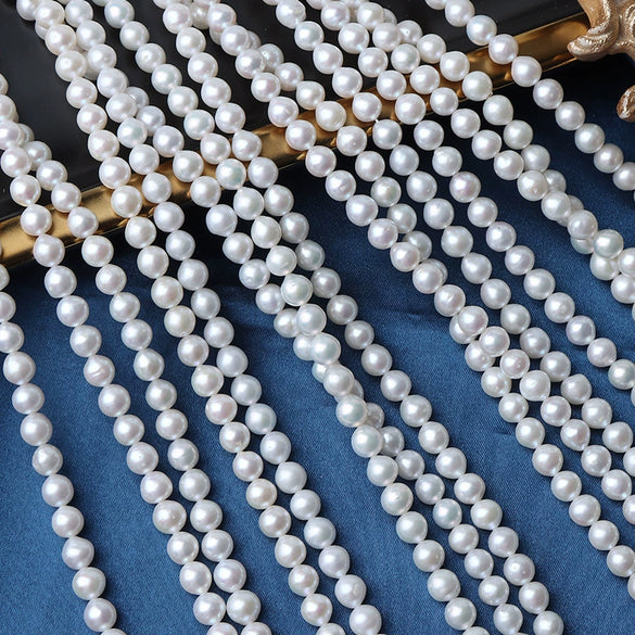 Wholesale Naked Freshwater Pearls Nearly Round Style