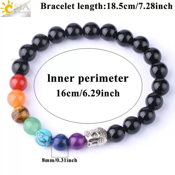 Wholesale Natural Amethyst Stone Beaded Bracelet With Buddha Head Multicolor Minimalist Unisex Jewelry