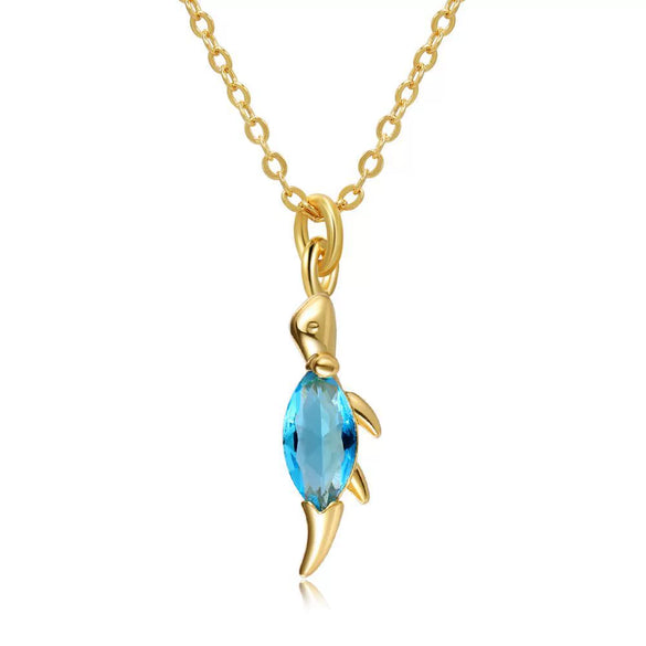 Wholesale Natural Animal Style Brass Ochain Clavicle Necklace With Copper Inlaid Zircon Pendant And Real Gold Plating