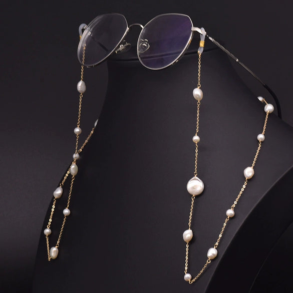 Wholesale Natural Baroque Pearl Hanging Chain Glasses Chain Jewelry Beaded Eye Accessories Anti Lost For Women