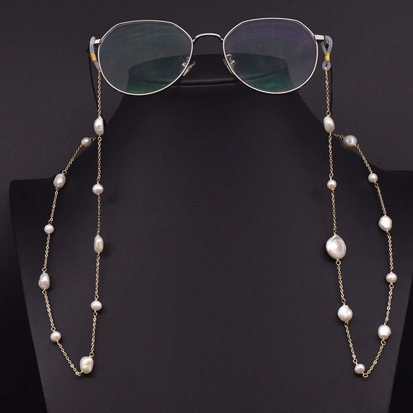 Wholesale Natural Baroque Pearl Hanging Chain Glasses Chain Jewelry Beaded Eye Accessories Anti Lost For Women