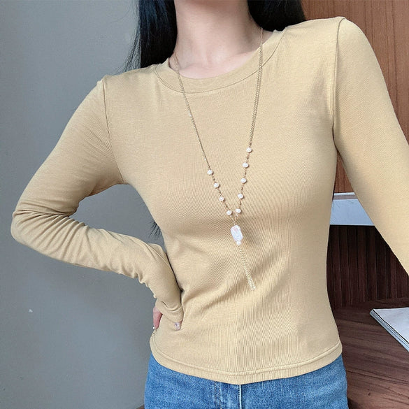 Wholesale Natural Baroque Pearl Long Sweater Chain With Geometric Pattern For Women Retro Beaded Clavicle Chain Jewelry