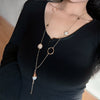 Wholesale Natural Baroque Pearl Long Sweater Chain With Geometric Pattern For Women Retro Beaded Clavicle Chain Jewelry