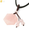 Wholesale Natural Crystal Stone Sixpointed Star Pendant Necklace With Tassel Handmade