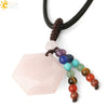 Wholesale Natural Crystal Stone Sixpointed Star Pendant Necklace With Tassel Handmade