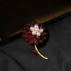 Wholesale Natural Flower Style Freshwater Pearl And Red Agate Handmade Electroplated Brooch Fashion Pin