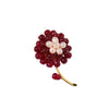 Wholesale Natural Flower Style Freshwater Pearl And Red Agate Handmade Electroplated Brooch Fashion Pin