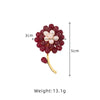 Wholesale Natural Flower Style Freshwater Pearl And Red Agate Handmade Electroplated Brooch Fashion Pin