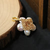 Wholesale Natural Freshwater Baroque Pearl Flower Pendant Necklace For Women Copper Electroplated