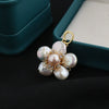 Wholesale Natural Freshwater Baroque Pearl Flower Pendant Necklace For Women Copper Electroplated