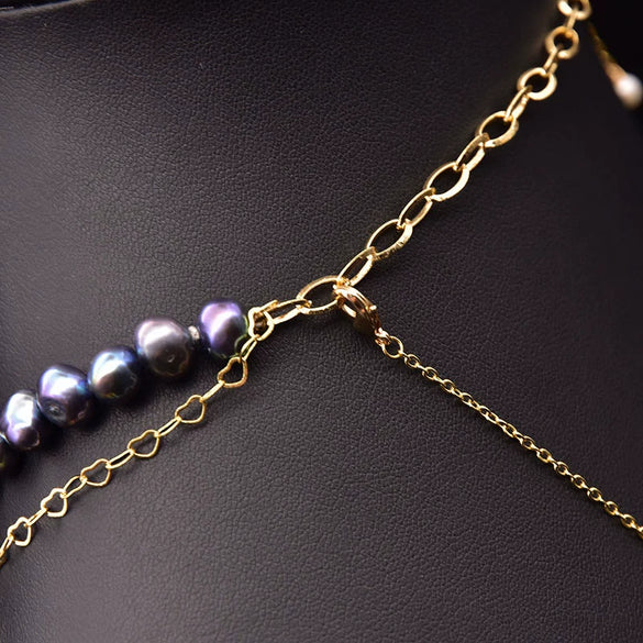Wholesale Natural Freshwater Baroque Pearl Multi Layer Retro Long Clavicle And Sweater Chain Necklace For Women With 925 Silver Pendant And Geometric Pattern Electroplated