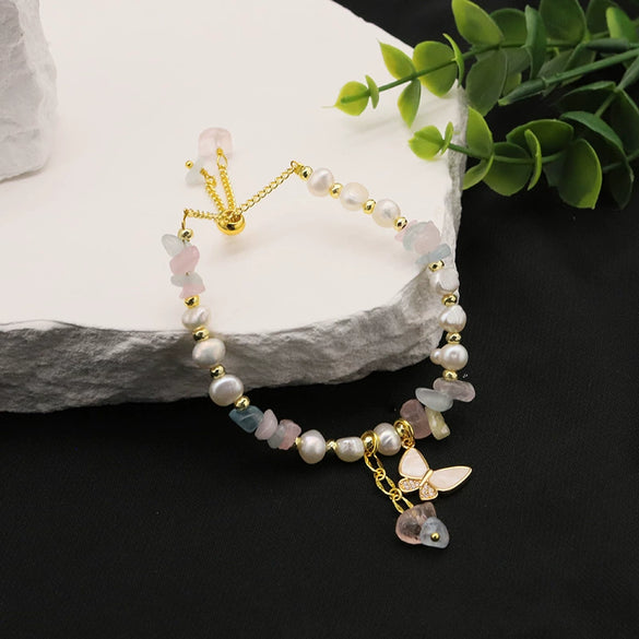 Wholesale Natural Freshwater Pearl Bracelet For Female With Original Design And Electroplating