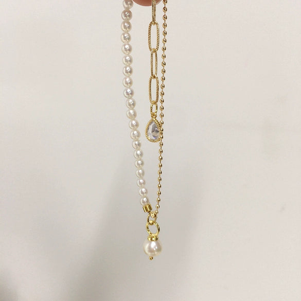 Wholesale Natural Freshwater Pearl Bracelet For Women Nearly Round Copper Alloy Jewelry