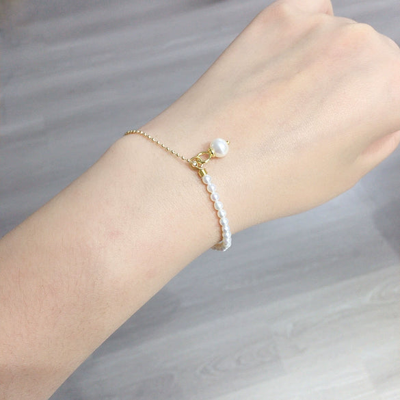 Wholesale Natural Freshwater Pearl Bracelet For Women Nearly Round Copper Alloy Jewelry