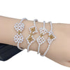 Wholesale Natural Freshwater Pearl Bracelet With Round Shape Copper Alloy Woven Hand Jewelry For Women