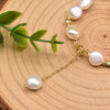 Wholesale Natural Freshwater Pearl Bracelet With Two Sided Light Retro Design Geometric Shape Electroplated Beaded Jewelry That Doesn't Fade