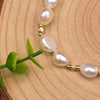 Wholesale Natural Freshwater Pearl Bracelet With Two Sided Light Retro Design Geometric Shape Electroplated Beaded Jewelry That Doesn't Fade